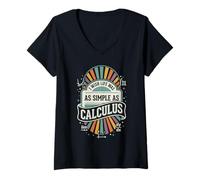 Mujer I Wish Life Was As Simple As Calculus Badge Fun Camiseta Cuello V
