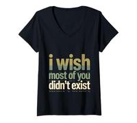 Mujer I Wish Most of You Didn'T Exist Introvert Social Quiet Camiseta Cuello V
