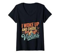 Mujer I Woke Up and Choose Violins Música Violinista clásica - Camiseta Cuello V