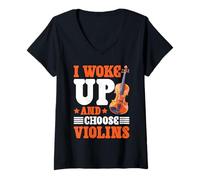 Mujer I Woke Up and Choose Violins Música Violinista clásica - Camiseta Cuello V