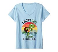 Mujer I Won'T Quit But I Will Swear The Whole Time | Tortuga Camiseta Cuello V