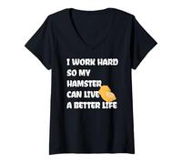 Mujer I Work Hard So My Hamster Can Live A Better Life Camiseta Cuello V