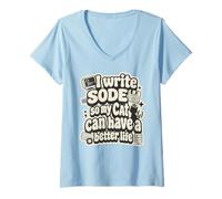 Mujer I Write Code so my Cat Can Have a Better Life Funny G amiseta Cuello V