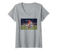 Mujer Ian Rush En Acción Liverpool Brighton Hove Albion Fútbol Camiseta Cuello V