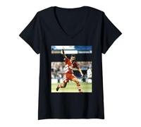 Mujer Ian Rush Liverpool Futbolista anota GOL contra QPR 1993 Camiseta Cuello V