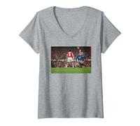 Mujer Ian Wright Arsenal V Everton en Highbury Football Camiseta Cuello V