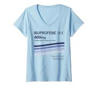 Mujer Ibuprofeno 400mg - Gráficos Medicamentos Genéricos y Diseño Médico Camiseta Cuello V