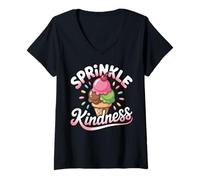 Mujer Ice Cream Sprinkle Kindness Funny Ice Cream Lover Camiseta Cuello V