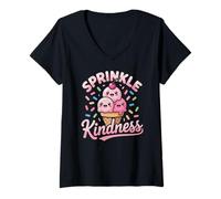 Mujer Ice Cream Sprinkle Kindness Funny Ice Cream Lover Camiseta Cuello V