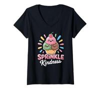 Mujer Ice Cream Sprinkle Kindness Funny Ice Cream Lover Camiseta Cuello V