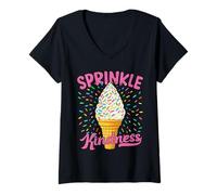 Mujer Ice Cream Sprinkle Kindness Funny Ice Cream Lover Cute Camiseta Cuello V