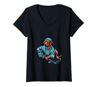 Mujer Icehockey Malinois Estilo Deportivo Canino Camiseta Cuello V