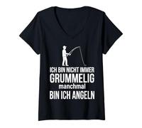 Mujer Ich Bin Nicht Immer grummelig manchmal Bin ich Angeln Camiseta Cuello V