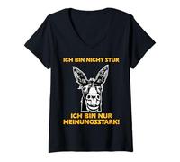 Mujer Ich Bin Nicht Stur Ich Bin Nur Meinungsstark Burro Fun Design Camiseta Cuello V
