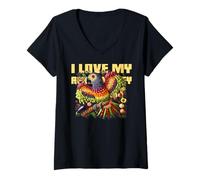Mujer Ich liebe meinen Grauparrot - Diseño de loro afrutado Camiseta Cuello V