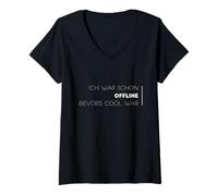 Mujer Ich war schon offline, guerra fresca de bevor Camiseta Cuello V