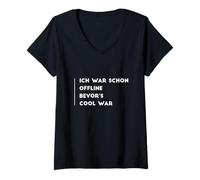 Mujer Ich war schon offline, guerra fresca de bevor Camiseta Cuello V