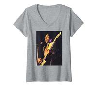 Mujer Icono del Funk Rock con Bajo En Gira Camiseta Cuello V