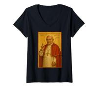 Mujer Icono del Papa católico Juan XXIII Camiseta Cuello V