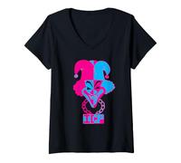 Mujer ICP Front Back Carnival of Carnage Two-Tone Clown Music Camiseta Cuello V