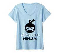 Mujer I'd Rather Be a Ninja - Boys Disguise Costume Graphic Design Camiseta Cuello V