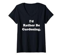Mujer I'd Rather Be Gardening Plant Lover Camiseta Cuello V