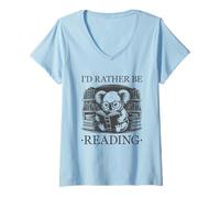 Mujer I'd Rather Be Reading Camiseta Cuello V