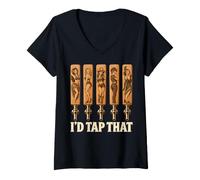 Mujer I'D Tap That Draft Beer Craft Brewery Taproom Microbrew Hombres Camiseta Cuello V
