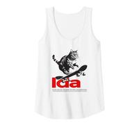 Mujer IDA - Bonito nombre de chica con gato y monopatín Camiseta sin Mangas