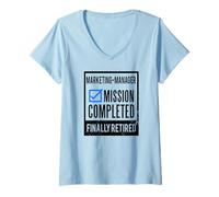 Mujer Idea de Regalo de jubilación Director de Marketing Jubilado Camiseta Cuello V