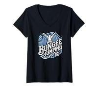 Mujer Idea de regalo de puente elástico, saltos bungy, bungee jumping Bungee Camiseta Cuello V