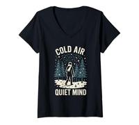 Mujer Idea de Regalo de reinicio Mental Forest Walk Overthinker Camiseta Cuello V