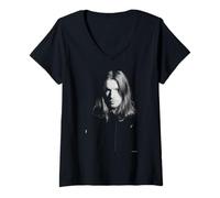 Mujer IDM DJ Aphex Twin Viene a papá por Andy Willsher Camiseta Cuello V