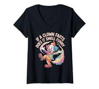 Mujer If A Clown Farts Does It Smell Funny Chistes de Circo - Camiseta Cuello V