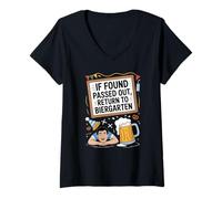 Mujer If Found Passed out Return To Biergarten Oktoberfest Beer Camiseta Cuello V