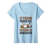 Mujer If Found Passed out Return to Biergarten Oktoberfest Drunk Camiseta Cuello V