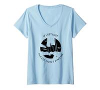Mujer If I Get Lost Please Don't Find Me (Gráfico De Senderismo) Camiseta Cuello V