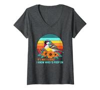 Mujer If I Was A Bird I Know Who I'D Poop On Camiseta Cuello V