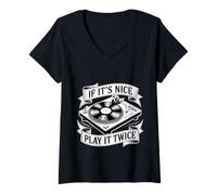 Mujer If It's Nice Play It Twice Vinyl Fan Collector Music - Camiseta Cuello V