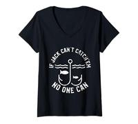 Mujer If Jack Can't Catch'em No One Can Fishing First Name Jack Camiseta Cuello V