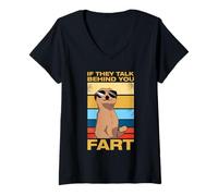 Mujer If they talk behind you fart pedo muñecas pedos pedos Camiseta Cuello V