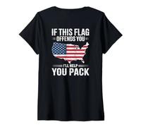 Mujer If This Flag Offends You I'Ll Help You Pack American Flag Camiseta Cuello V