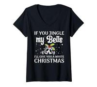Mujer If You Jingle My Bells I'Ll Give You A White Christmas Camiseta Cuello V