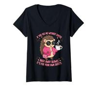 Mujer If You See Me Without Coffee Back Away Slowly Funny Women Camiseta Cuello V