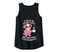 Mujer If You See Me Without Coffee Back Away Slowly Funny Women Camiseta sin Mangas