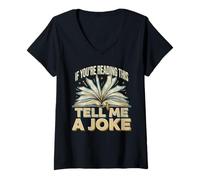 Mujer If You'Re Reading This Tell Me A Joke Conversation Puns Camiseta Cuello V