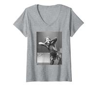 Mujer Iggy Pop De Los Chiflados En Vivo por Virginia Turbett Camiseta Cuello V
