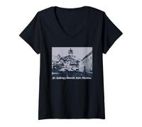 Mujer Iglesia de San Andrés, Kiev, Ucrania Barroco Vintage Souvenir Camiseta Cuello V