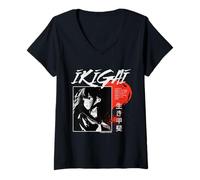Mujer Ikigai Concepto Japonés Diseño Arte Sentido de Propósito Camiseta Cuello V