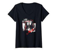 Mujer IKWYDLS Ripped Up Character Collage Retro Horror Movie Camiseta Cuello V